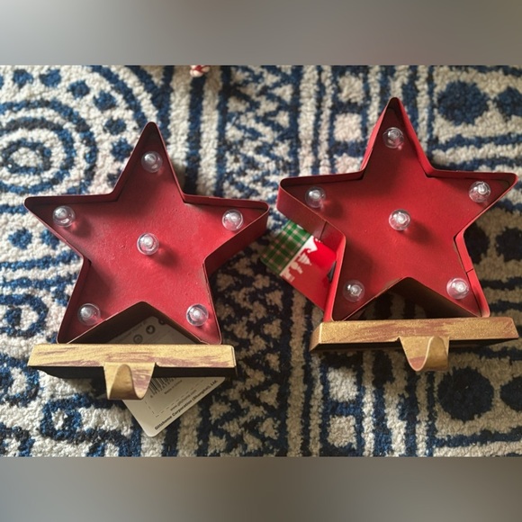 Christmas Stocking Holders Light up Star NWT - Picture 3 of 3
